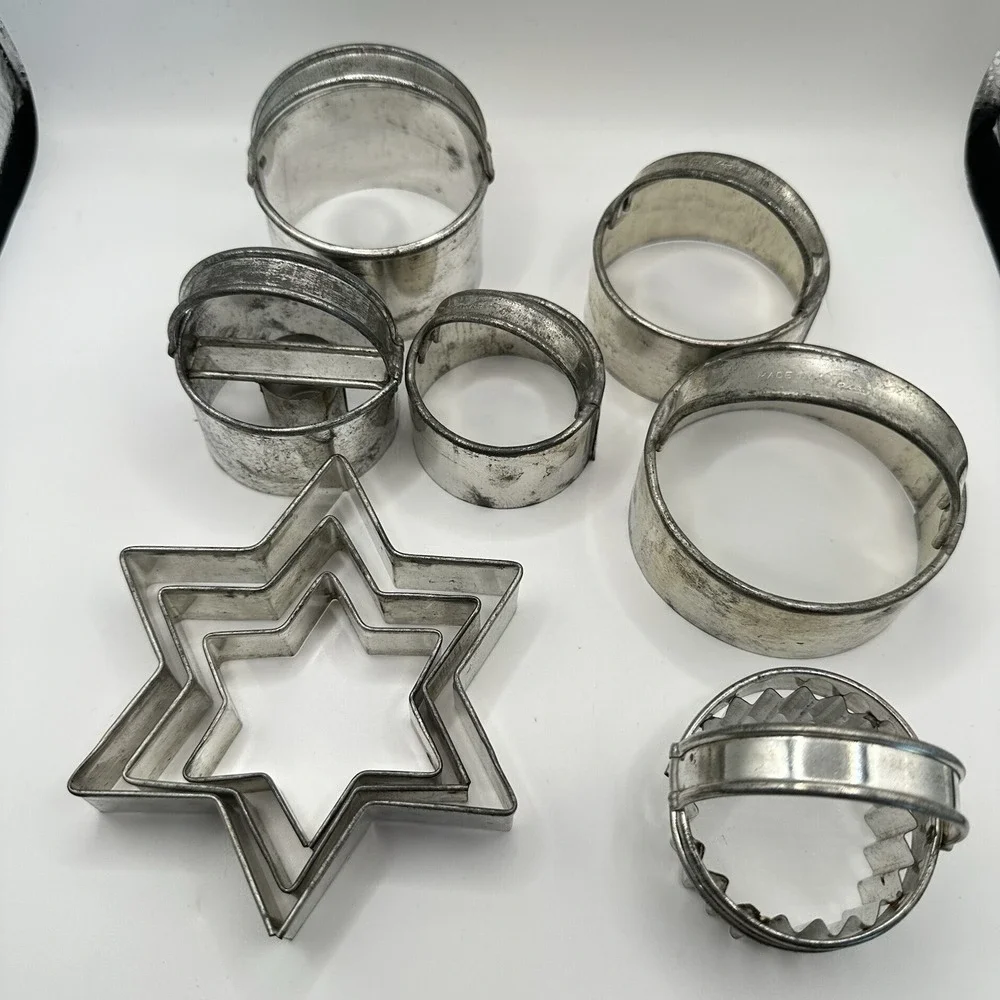 VTG Lot 9 Handles Tala Graduated‎ Nesting Tin Biscuit Pastry Cutters Tala Star